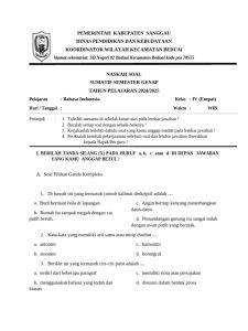 Soal Ulangan Kenaikan Kelas Bahasa Indonesia Kelas 4 PDF