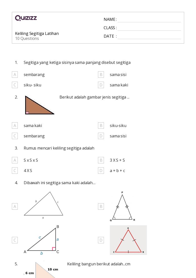 50 lembar kerja segitiga untuk Kelas 5 di Quizizz Gratis Dapat Dicetak 50 lembar kerja segitiga untuk Kelas 5 di Quizizz Gratis Dapat Dicetak