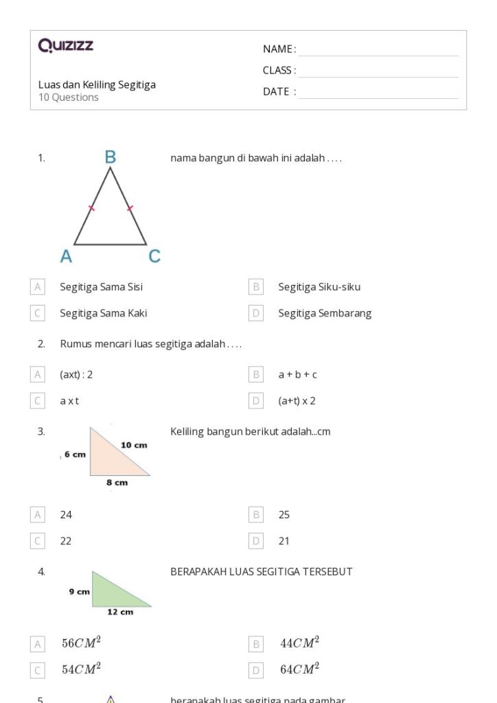 5 Rahasia Mudah Memahami Contoh Soal Keliling Segitiga Kelas 4 Agar Cepat Bisa