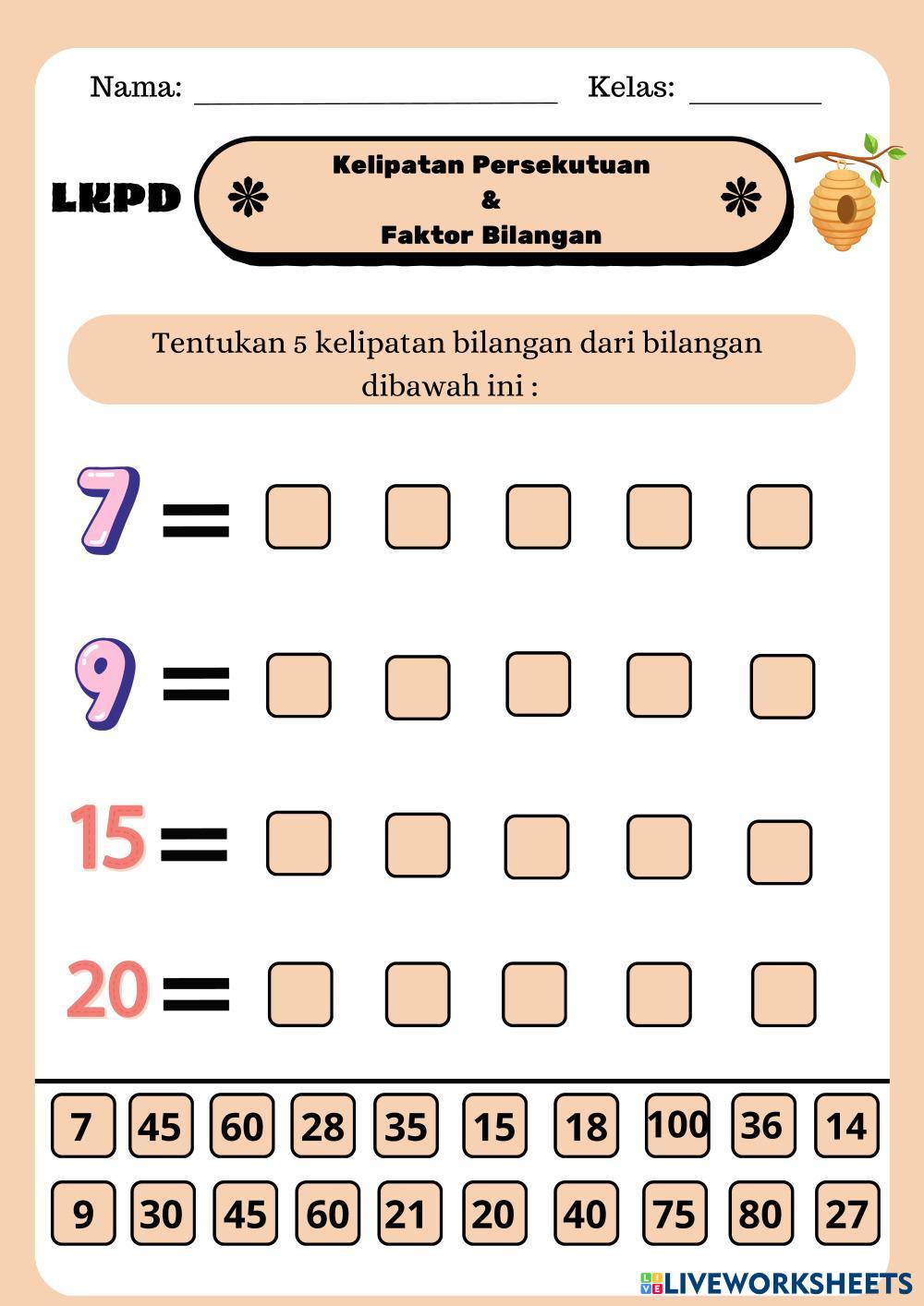 LKPD KELIPATAN Free Interactive Worksheets 7977665