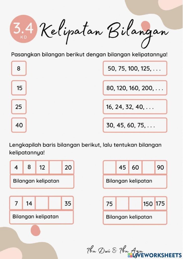 contoh soal kelipatan persekutuan terkecil kelas 4 sd