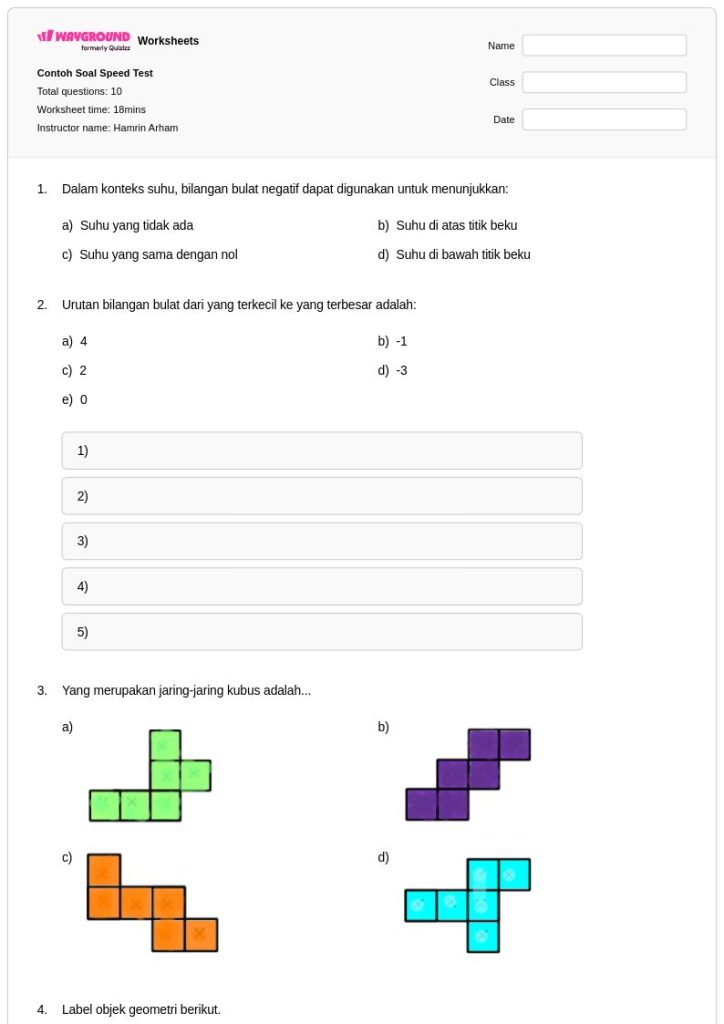 contoh soal kerja sama kelas 4 sd