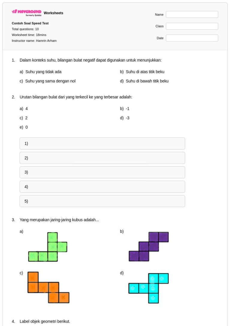 contoh soal kerja sama kelas 4 sd
